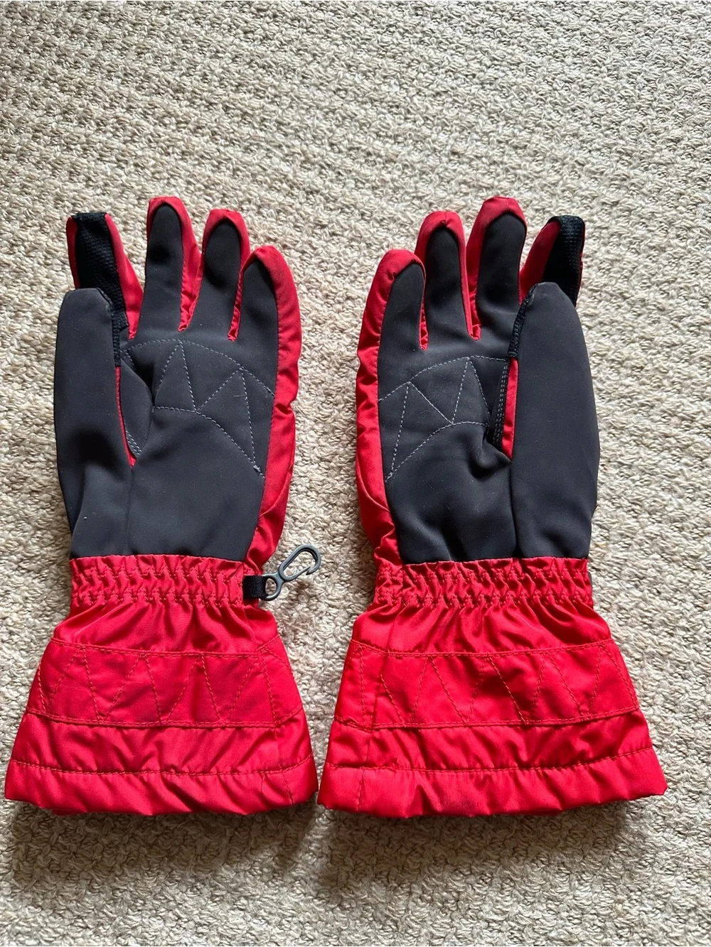 Lands' End Red Kids Gloves with Adjustable Wrist Straps